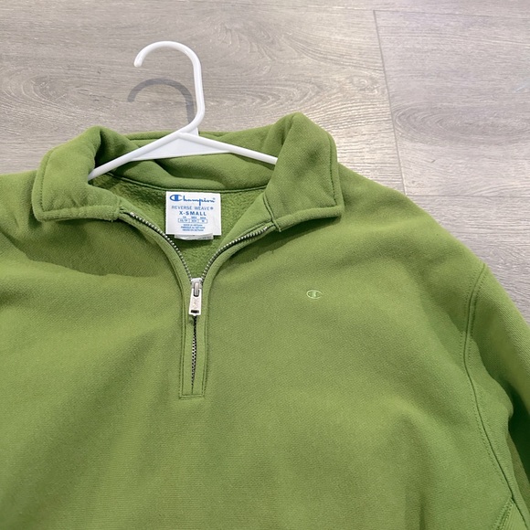 Green Champion Quarter-Zip Sweatshirt - Picture 2 of 3
